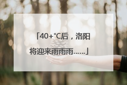 40+℃后，洛阳将迎来雨雨雨……