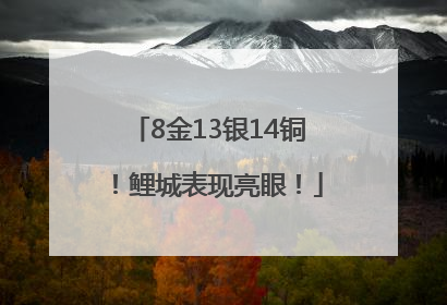 8金13银14铜！鲤城表现亮眼！